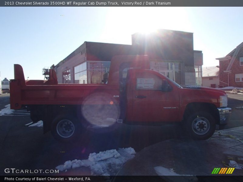 Victory Red / Dark Titanium 2013 Chevrolet Silverado 3500HD WT Regular Cab Dump Truck