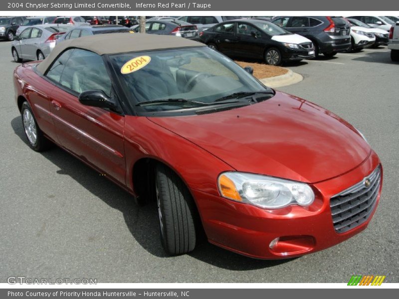 Inferno Red Pearl / Taupe 2004 Chrysler Sebring Limited Convertible