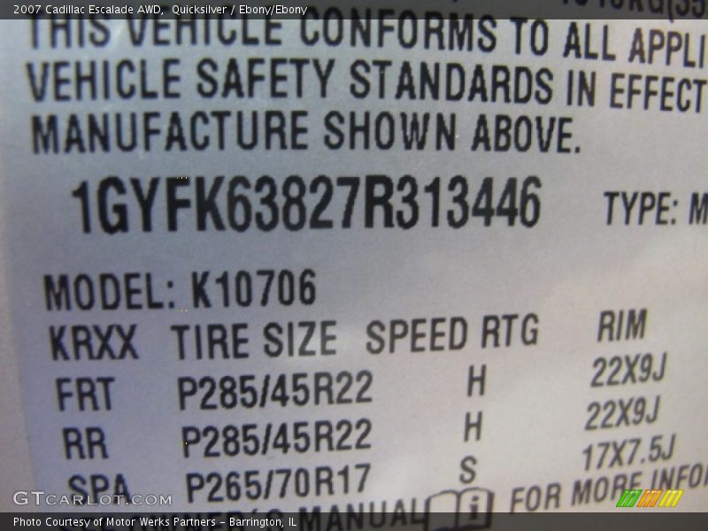 Quicksilver / Ebony/Ebony 2007 Cadillac Escalade AWD