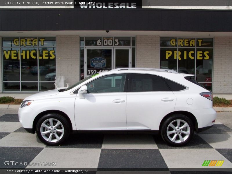Starfire White Pearl / Light Gray 2012 Lexus RX 350