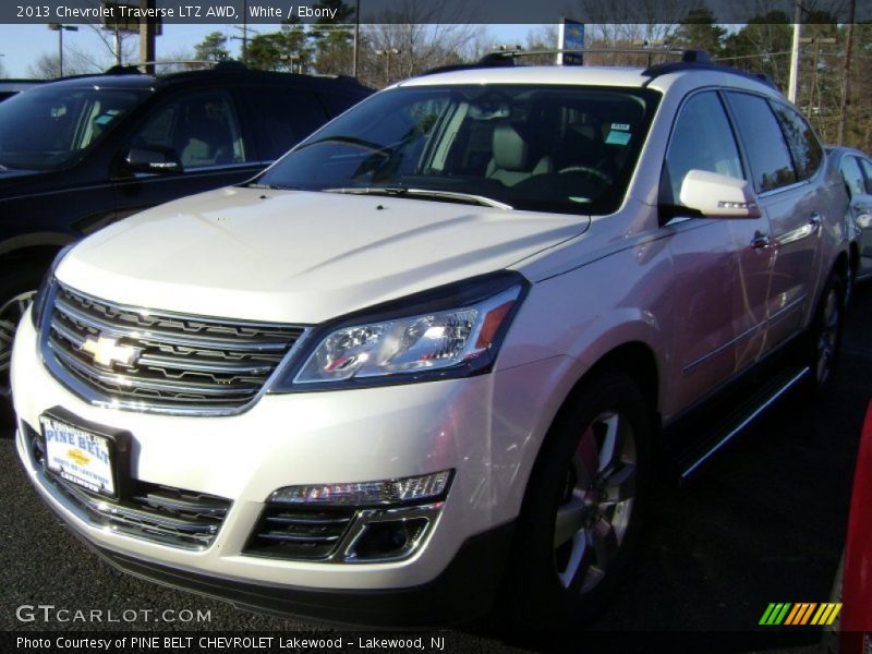 White / Ebony 2013 Chevrolet Traverse LTZ AWD