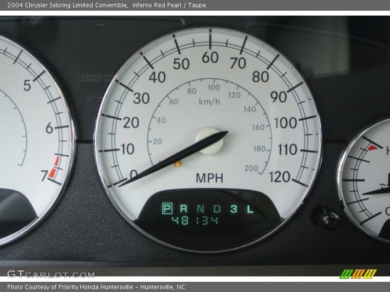 Inferno Red Pearl / Taupe 2004 Chrysler Sebring Limited Convertible