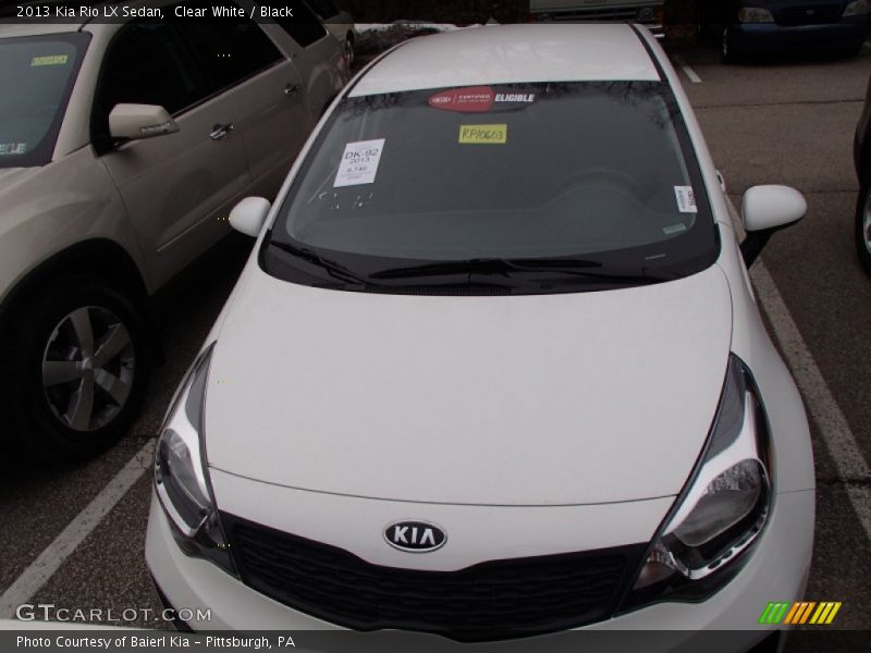 Clear White / Black 2013 Kia Rio LX Sedan