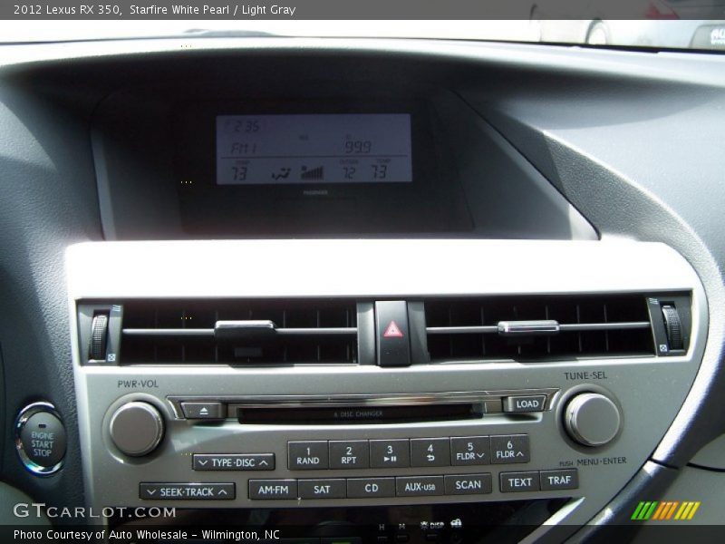 Starfire White Pearl / Light Gray 2012 Lexus RX 350