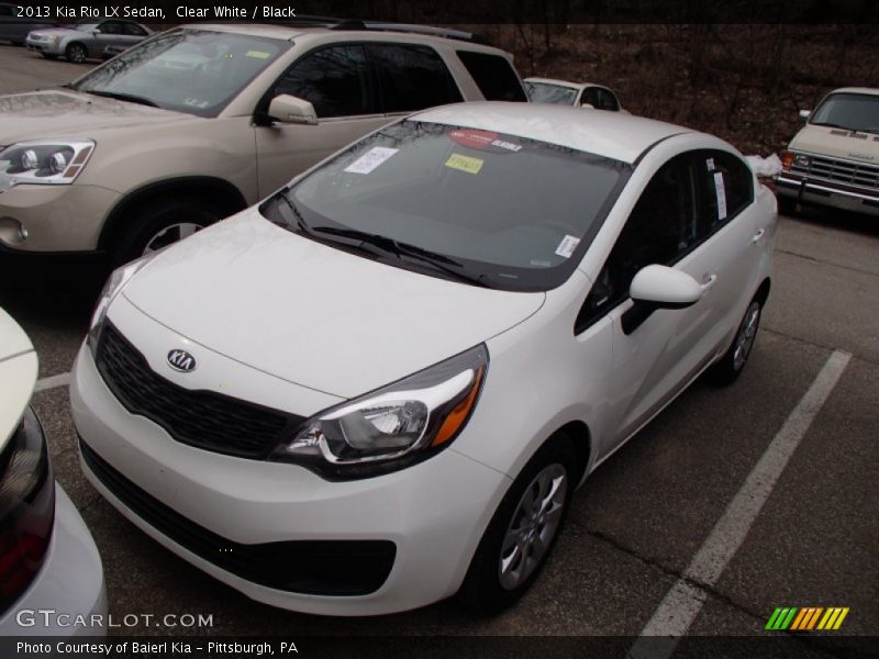 Clear White / Black 2013 Kia Rio LX Sedan