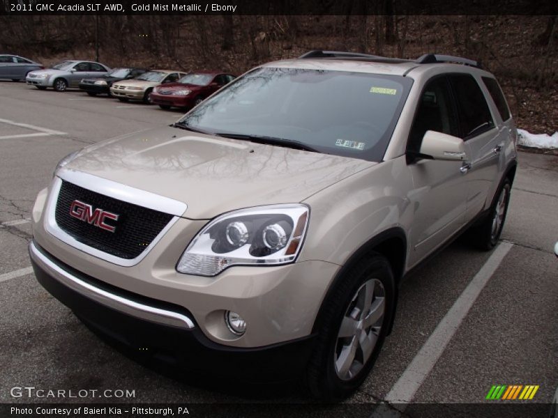 Gold Mist Metallic / Ebony 2011 GMC Acadia SLT AWD