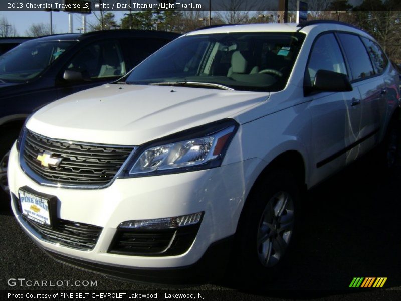 White / Dark Titanium/Light Titanium 2013 Chevrolet Traverse LS