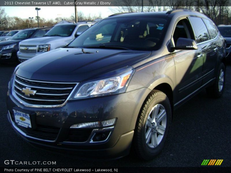 Cyber Gray Metallic / Ebony 2013 Chevrolet Traverse LT AWD