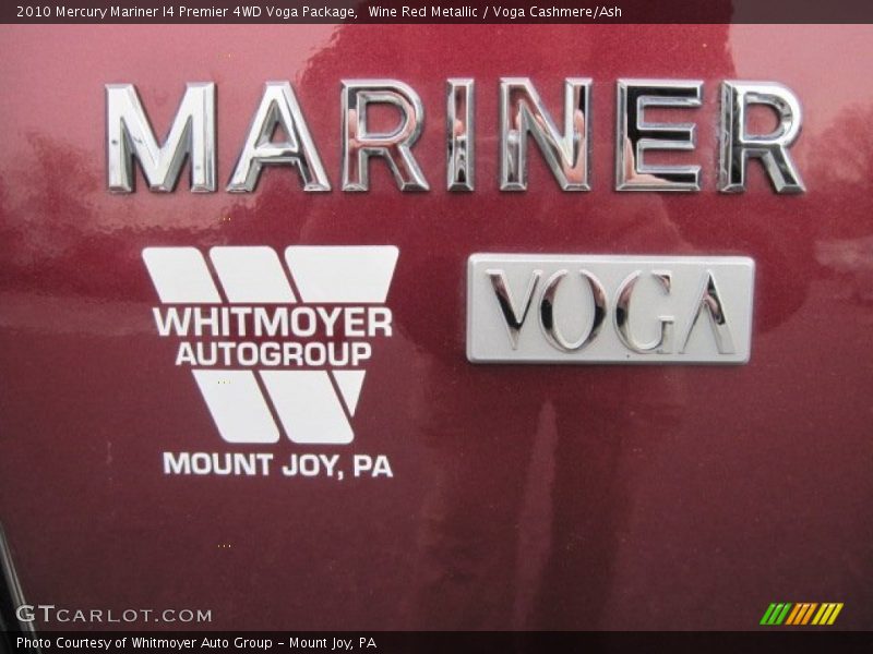 Wine Red Metallic / Voga Cashmere/Ash 2010 Mercury Mariner I4 Premier 4WD Voga Package