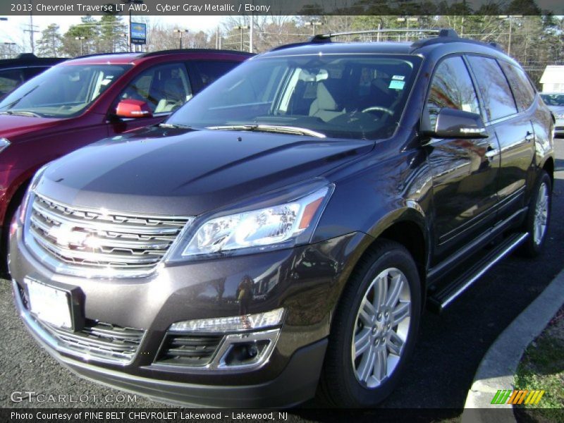 Cyber Gray Metallic / Ebony 2013 Chevrolet Traverse LT AWD