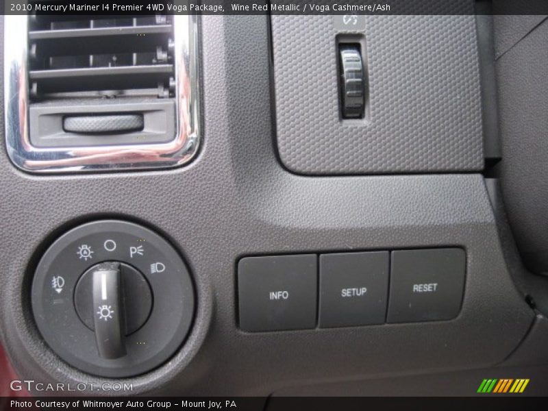 Controls of 2010 Mariner I4 Premier 4WD Voga Package