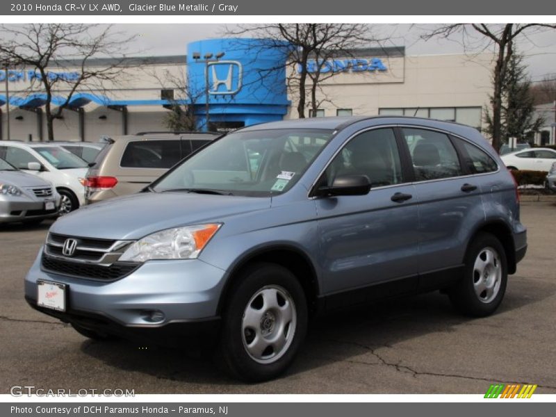 Glacier Blue Metallic / Gray 2010 Honda CR-V LX AWD