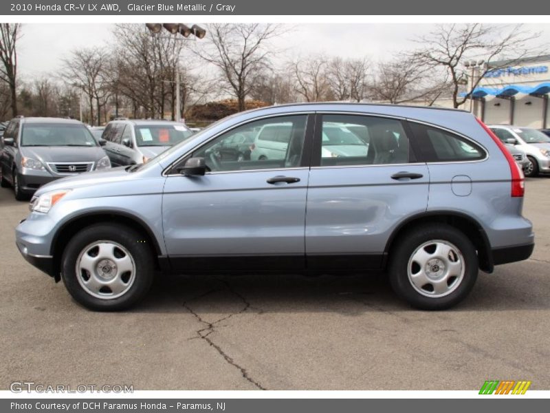 Glacier Blue Metallic / Gray 2010 Honda CR-V LX AWD