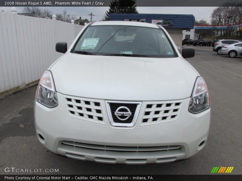 Phantom White Pearl / Gray 2008 Nissan Rogue S AWD