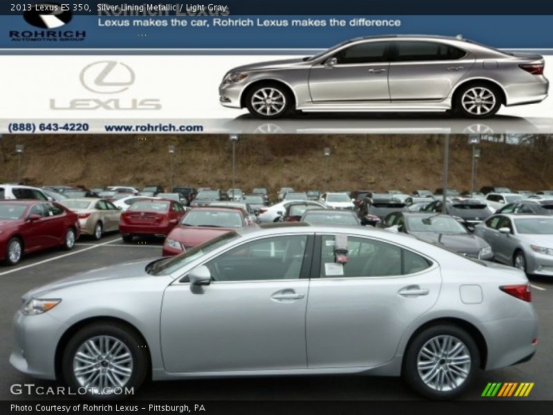Silver Lining Metallic / Light Gray 2013 Lexus ES 350