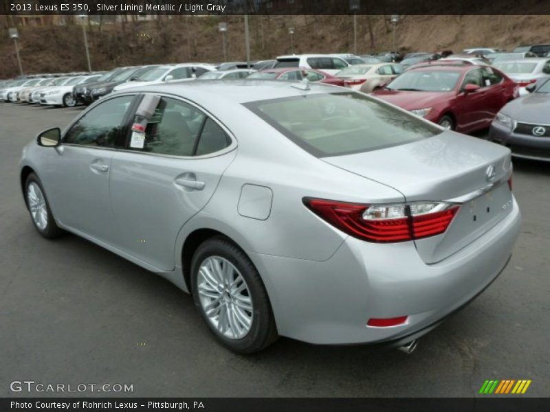 Silver Lining Metallic / Light Gray 2013 Lexus ES 350