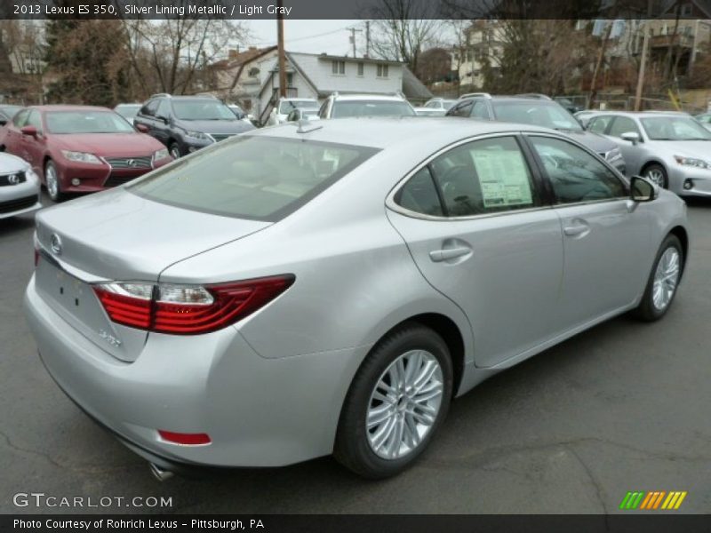 Silver Lining Metallic / Light Gray 2013 Lexus ES 350