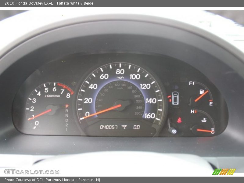 Taffeta White / Beige 2010 Honda Odyssey EX-L
