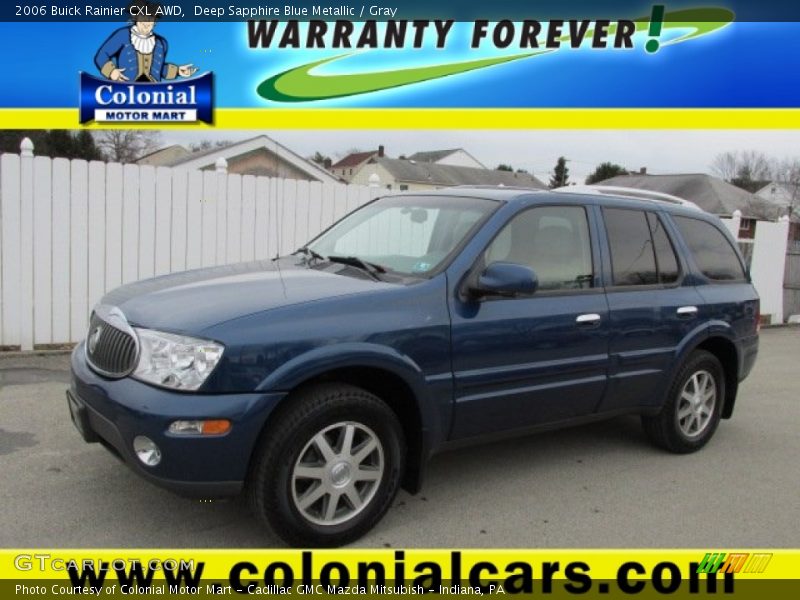 Deep Sapphire Blue Metallic / Gray 2006 Buick Rainier CXL AWD