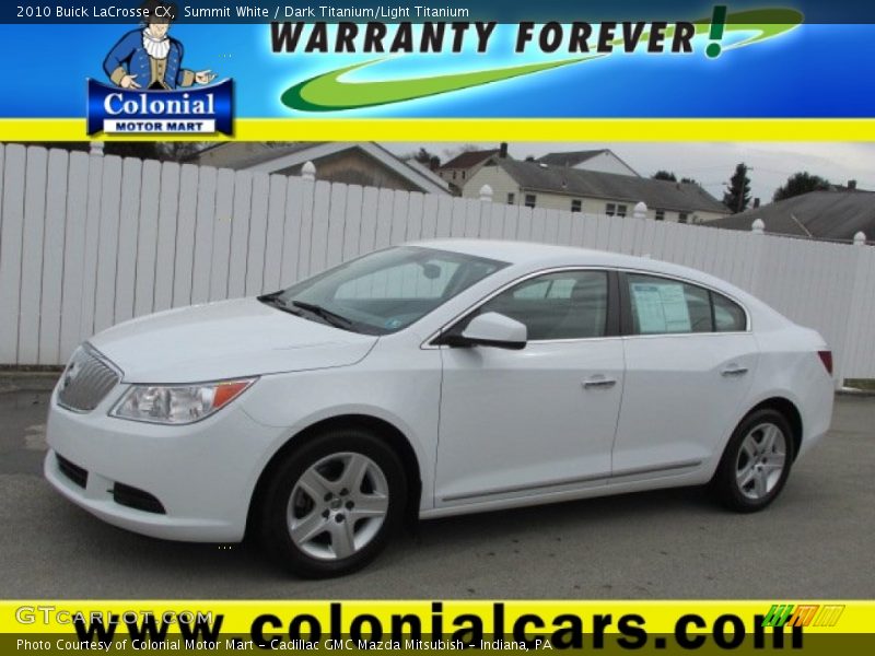 Summit White / Dark Titanium/Light Titanium 2010 Buick LaCrosse CX