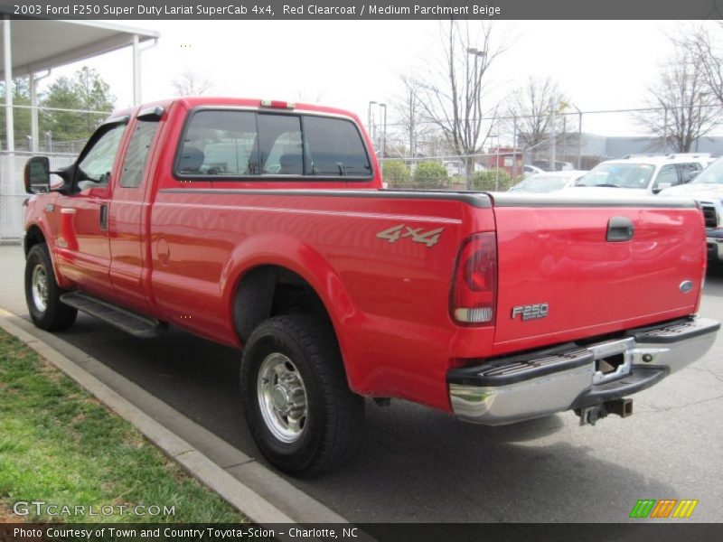 Red Clearcoat / Medium Parchment Beige 2003 Ford F250 Super Duty Lariat SuperCab 4x4