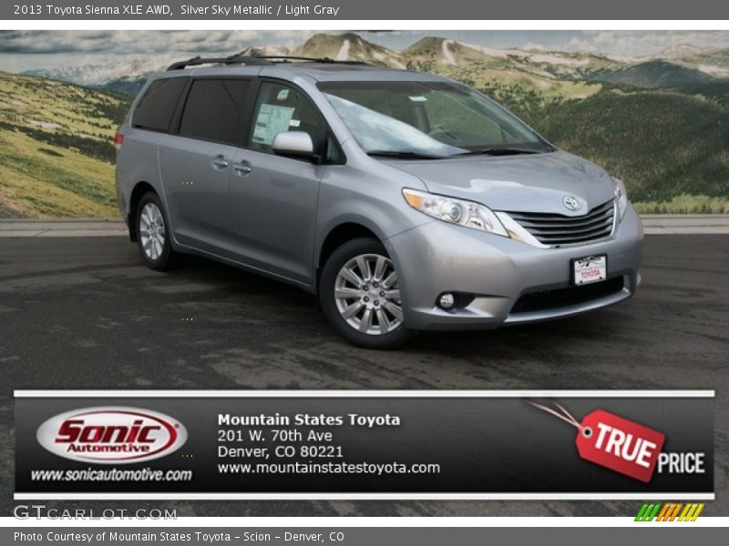 Silver Sky Metallic / Light Gray 2013 Toyota Sienna XLE AWD