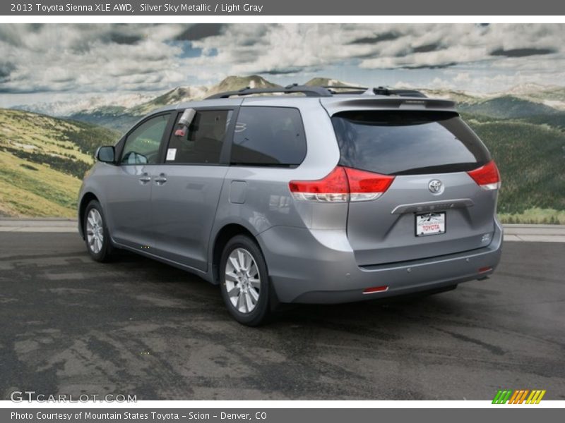 Silver Sky Metallic / Light Gray 2013 Toyota Sienna XLE AWD