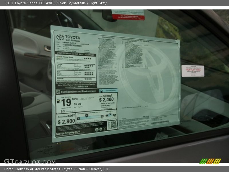 Silver Sky Metallic / Light Gray 2013 Toyota Sienna XLE AWD