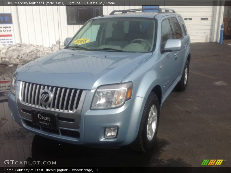 Light Ice Blue Metallic / Stone 2008 Mercury Mariner Hybrid 4WD