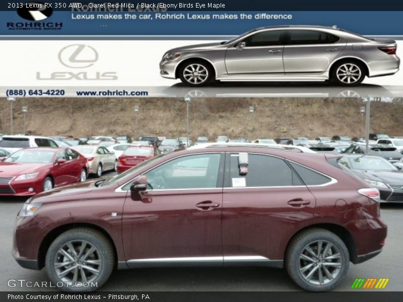 Claret Red Mica / Black/Ebony Birds Eye Maple 2013 Lexus RX 350 AWD