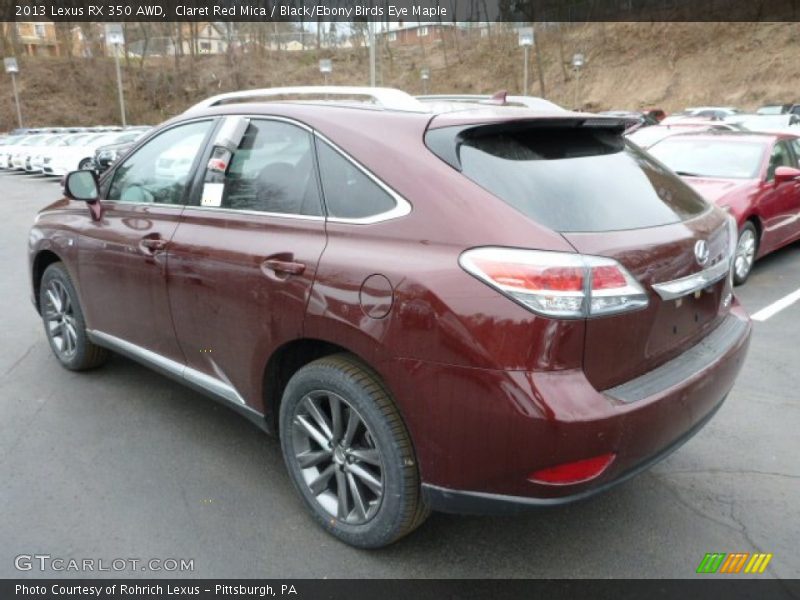 Claret Red Mica / Black/Ebony Birds Eye Maple 2013 Lexus RX 350 AWD