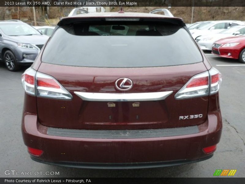 Claret Red Mica / Black/Ebony Birds Eye Maple 2013 Lexus RX 350 AWD