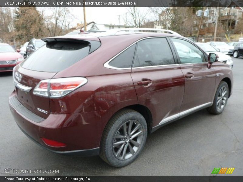 Claret Red Mica / Black/Ebony Birds Eye Maple 2013 Lexus RX 350 AWD