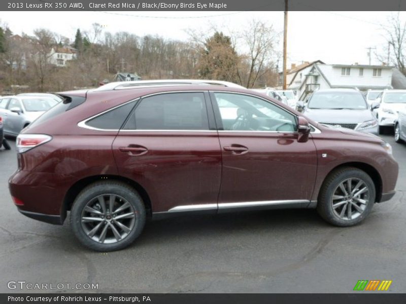 Claret Red Mica / Black/Ebony Birds Eye Maple 2013 Lexus RX 350 AWD