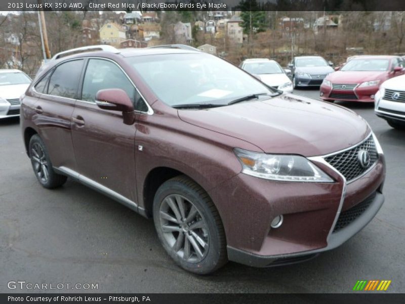 Claret Red Mica / Black/Ebony Birds Eye Maple 2013 Lexus RX 350 AWD