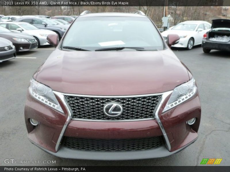 Claret Red Mica / Black/Ebony Birds Eye Maple 2013 Lexus RX 350 AWD