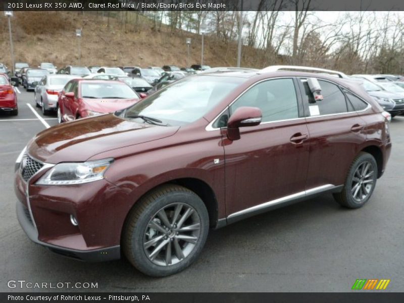 Claret Red Mica / Black/Ebony Birds Eye Maple 2013 Lexus RX 350 AWD