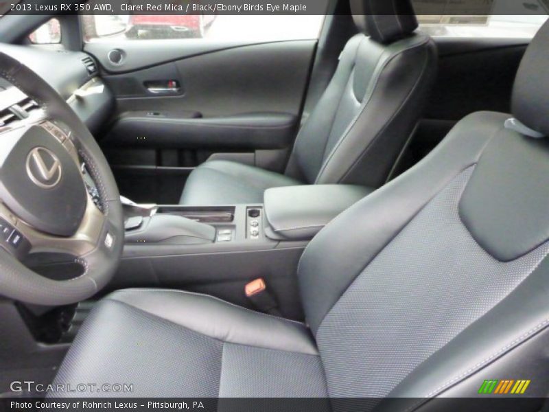Claret Red Mica / Black/Ebony Birds Eye Maple 2013 Lexus RX 350 AWD