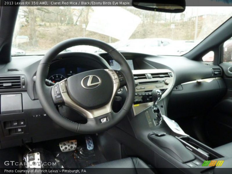 Claret Red Mica / Black/Ebony Birds Eye Maple 2013 Lexus RX 350 AWD