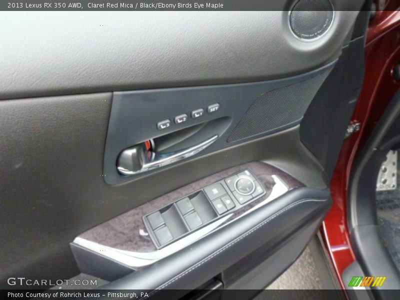 Claret Red Mica / Black/Ebony Birds Eye Maple 2013 Lexus RX 350 AWD