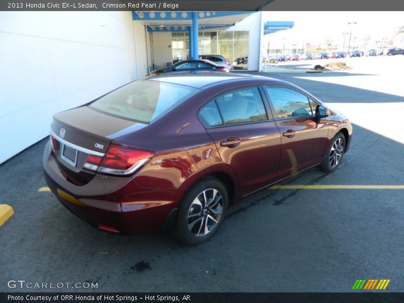 Crimson Red Pearl / Beige 2013 Honda Civic EX-L Sedan