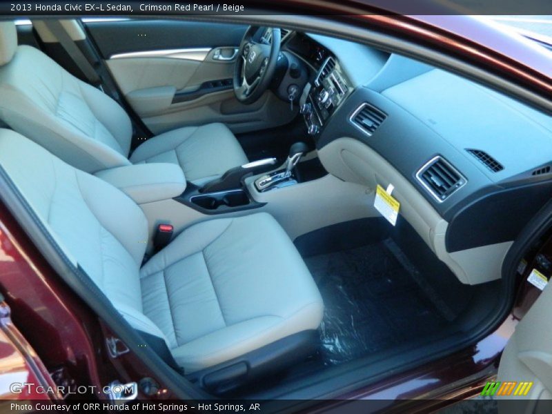 Crimson Red Pearl / Beige 2013 Honda Civic EX-L Sedan