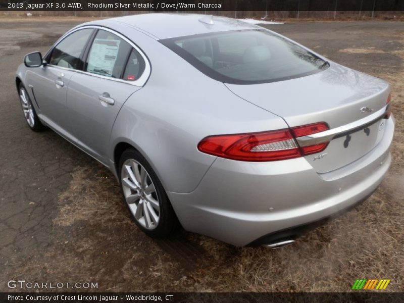 Rhodium Silver Metallic / Dove/Warm Charcoal 2013 Jaguar XF 3.0 AWD