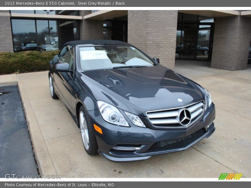 Steel Grey Metallic / Black 2013 Mercedes-Benz E 550 Cabriolet