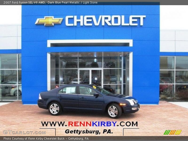 Dark Blue Pearl Metallic / Light Stone 2007 Ford Fusion SEL V6 AWD