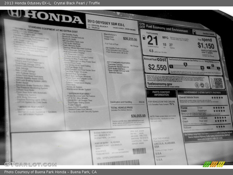 Crystal Black Pearl / Truffle 2013 Honda Odyssey EX-L