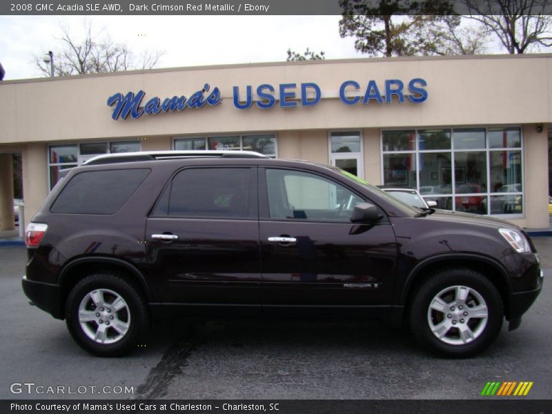 Dark Crimson Red Metallic / Ebony 2008 GMC Acadia SLE AWD