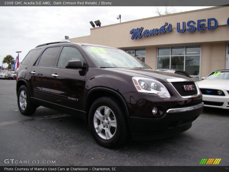 Dark Crimson Red Metallic / Ebony 2008 GMC Acadia SLE AWD