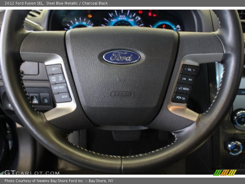 Steel Blue Metallic / Charcoal Black 2012 Ford Fusion SEL