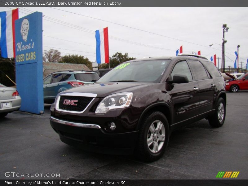 Dark Crimson Red Metallic / Ebony 2008 GMC Acadia SLE AWD